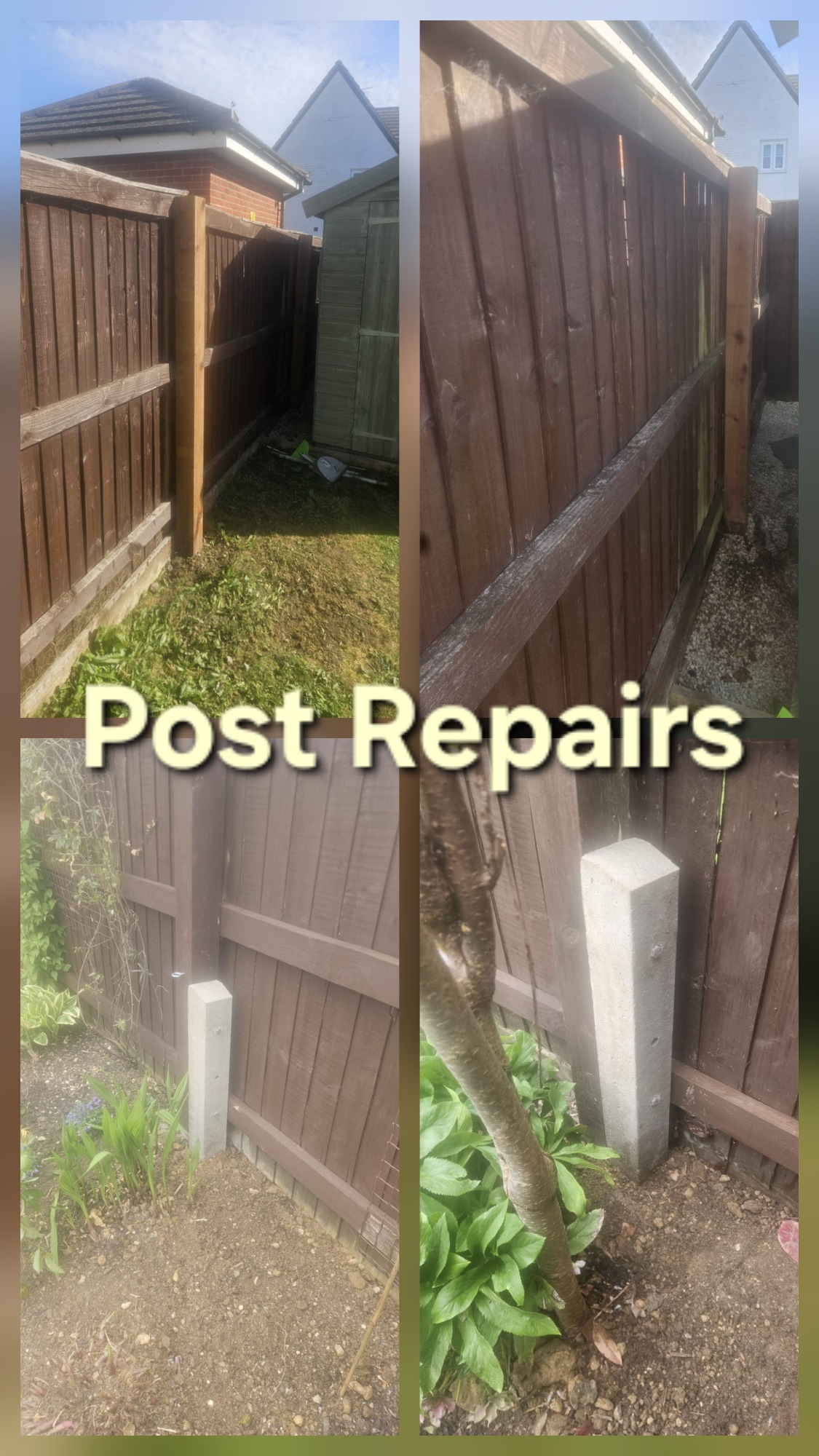 Post repairs in Bourne and Peterborough Fence repairs in Bourne and Peterborough