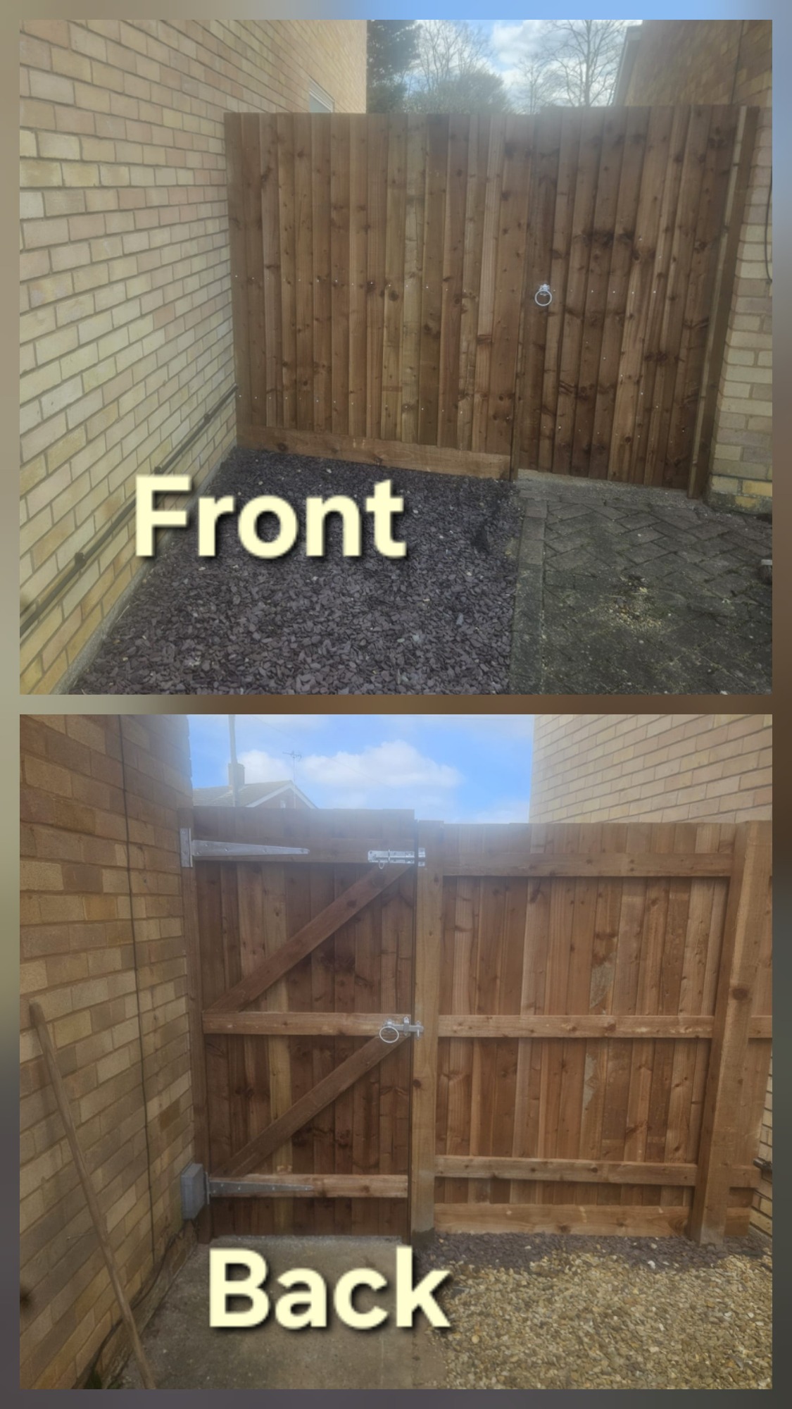 Gate installation in Spalding Custom built featheredge fencing gate installed in Spalding.