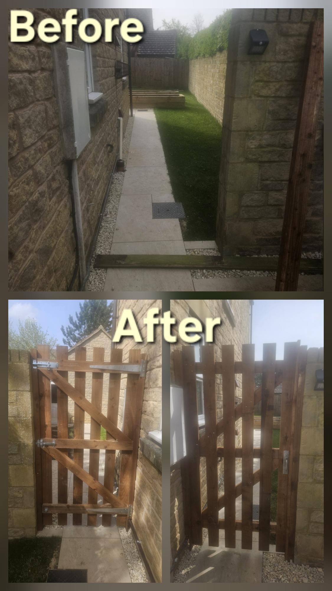 Custom built gate in Warmington, Oundle Custom gate built and installed in Warmington