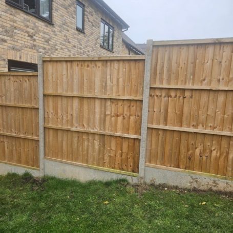 Closeboard Fencing with Concrete in Peterborough Closeboard Fencing with Concrete post and gravel boards installed in Peterborough.